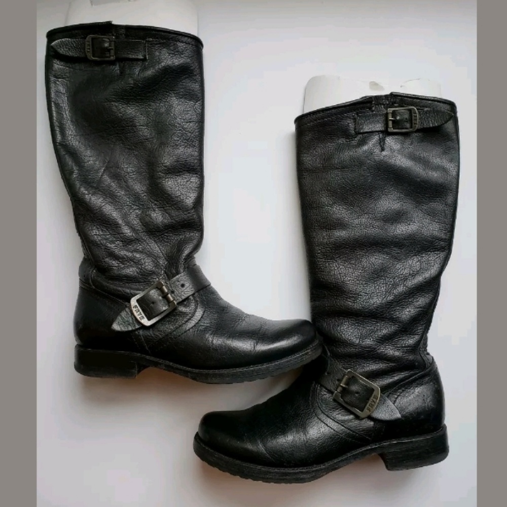 Frye Veronica Slouch Equestrian Black Boots